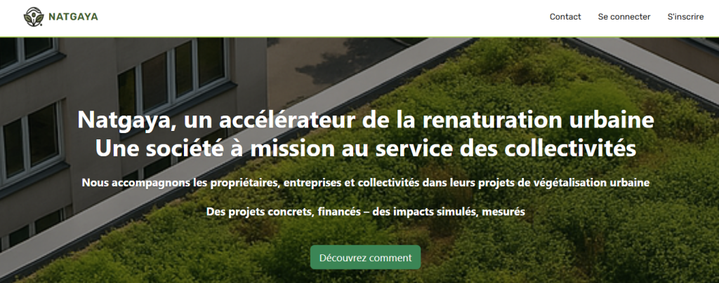 Capture d'écran du site officiel Natgaya